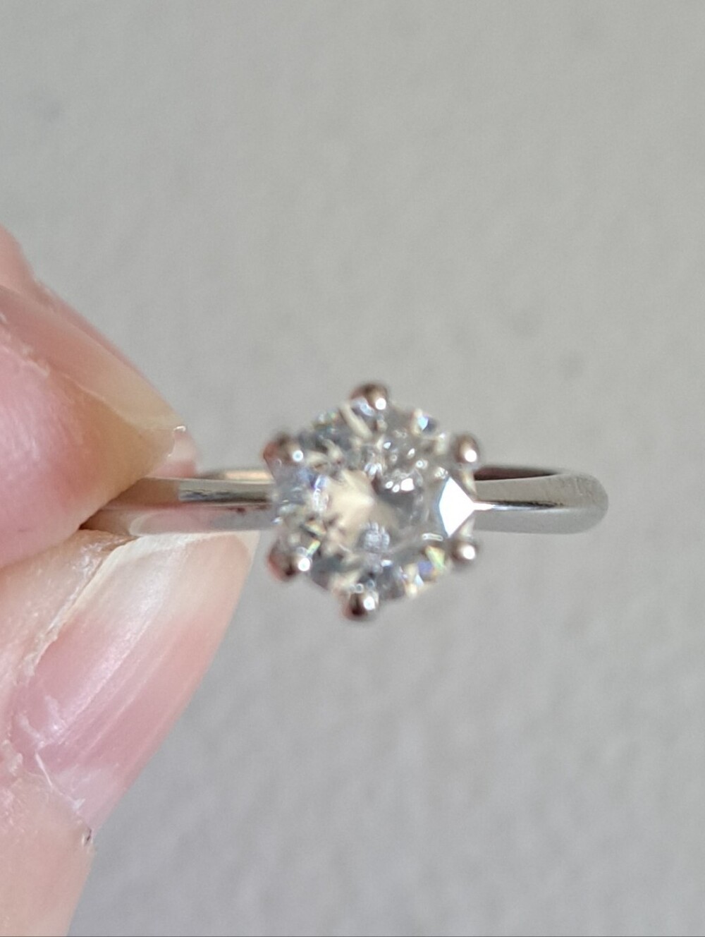 Classic Solitaire Round-Cut Clear Crystal Ring